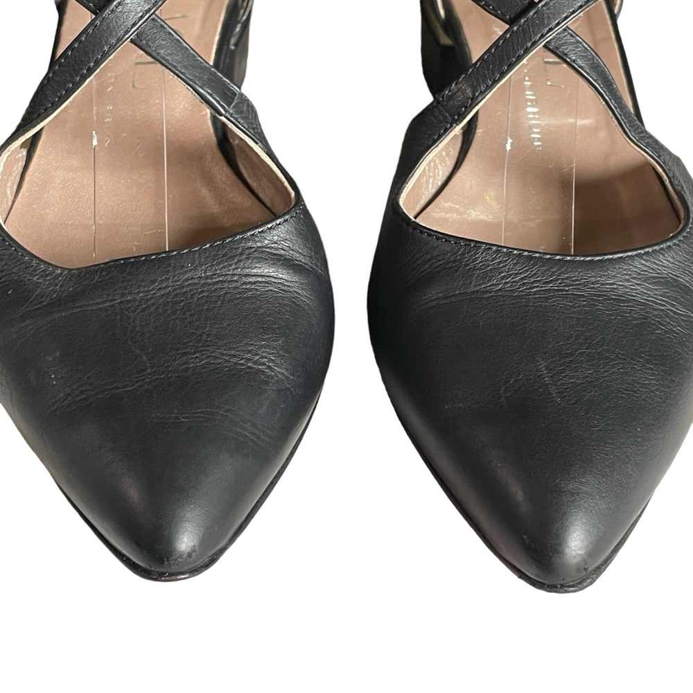AGL D'Orsay Black Leather Block Crisscross Vamp Strap Ankle Strap Sz 8.5 EU 38.5 - Picture 14 of 16